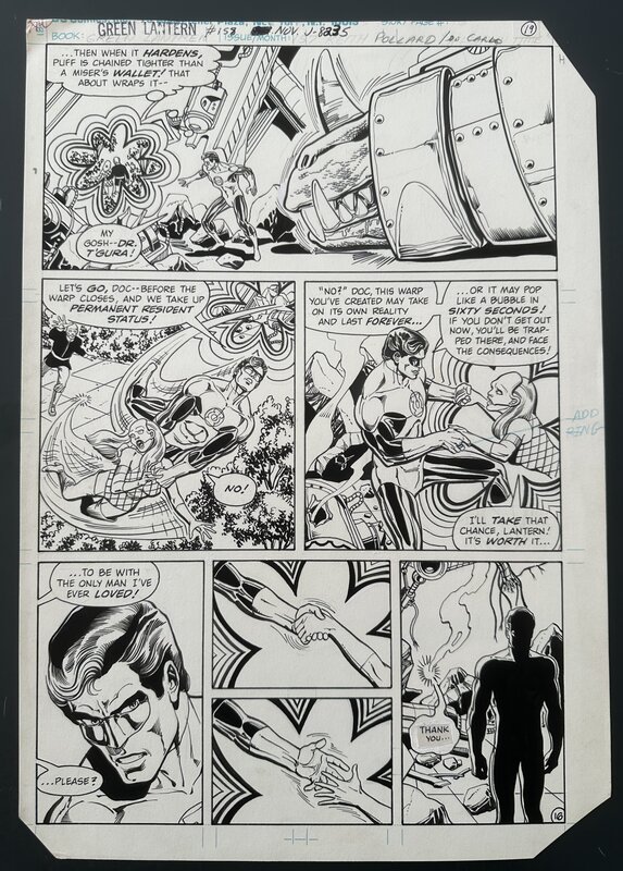 For sale - Keith Pollard, Mike DeCarlo, GREEN LANTERN #158 original page 19 DC Comics 1982 - Comic Strip