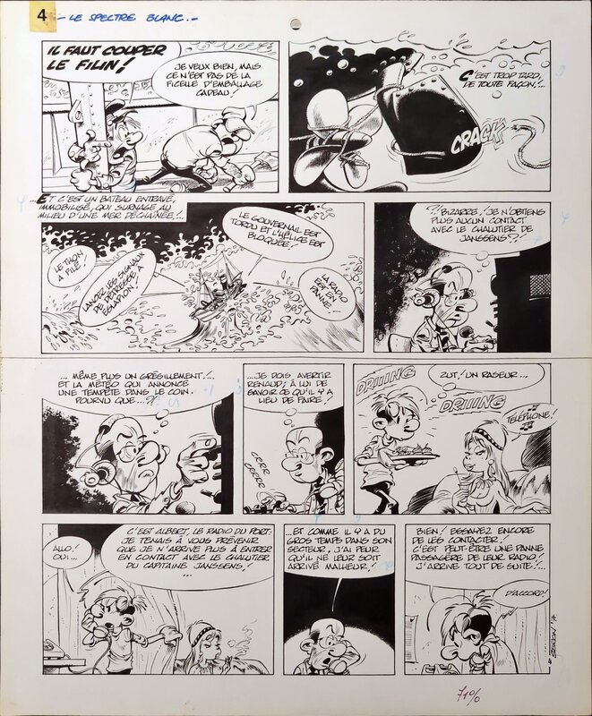 En vente - Pierre Seron, Les Petits Hommes, Tome 6 : Le Vaisseau fantôme, page 4 - Planche originale