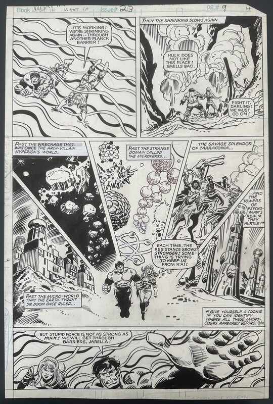 For sale - Herb Trimpe, Mike Esposito, HULK WHAT IF? #23 Original page 9 Marvel Comics 1980 - Comic Strip