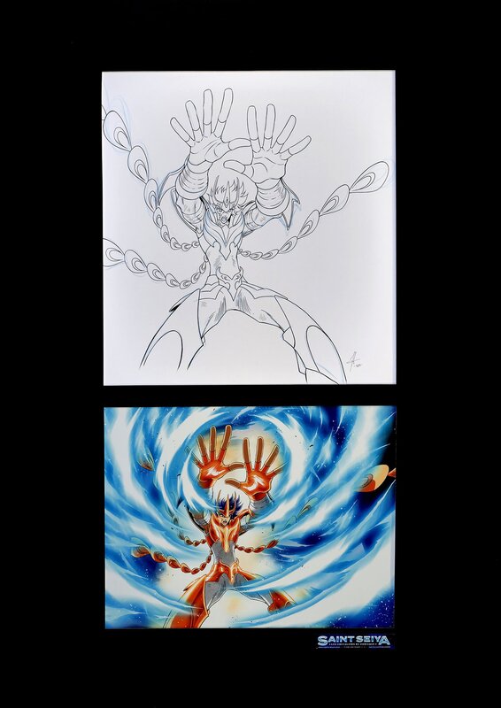 En vente - Jérôme Alquié, Chevaliers Zodiaque - Phénix Ikki - Planche originale