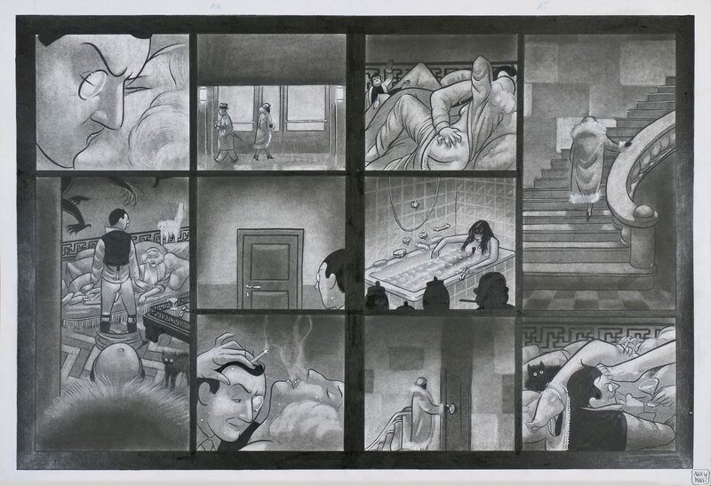 En vente - Krimi - pages 18-19 par Alex W. Inker - Planche originale