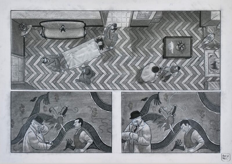 En vente - Krimi - pages 20-21 par Alex W. Inker - Planche originale