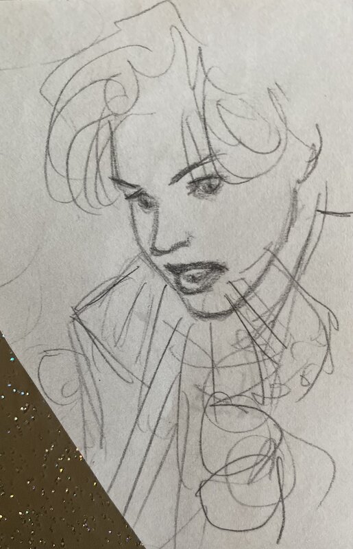 Jean-Pierre Gibrat, croquis original préparatoire, Cécile, 