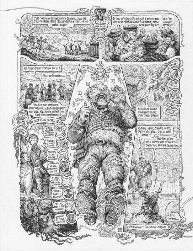 Benoît Dahan, Cyril Lieron, Dans la tete de Sherlock holmes - Tome 3 - Planche originale