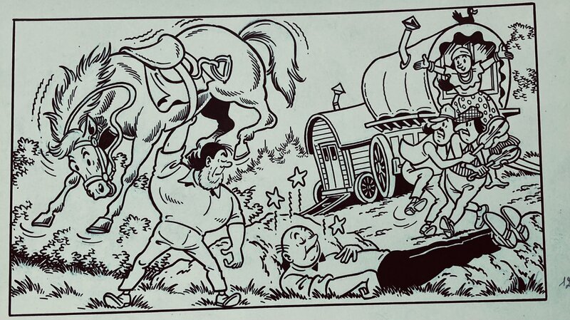 Eduard De Rop, Willy Vandersteen, Suske en Wiske / Bob et Bobette - De Zwarte Zwaan - Planche originale