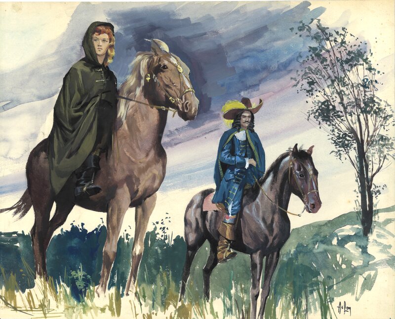 En vente - Aslan - illustration des mousquetaires - Illustration originale
