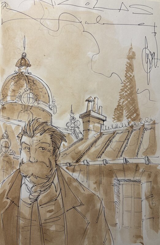 Dédicace de Cerqueira pour L'ombre de l'échafaud - Sketch