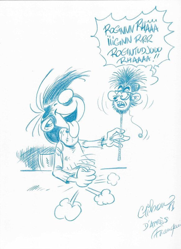 D' après Franquin by Bruno Gilson - Original art