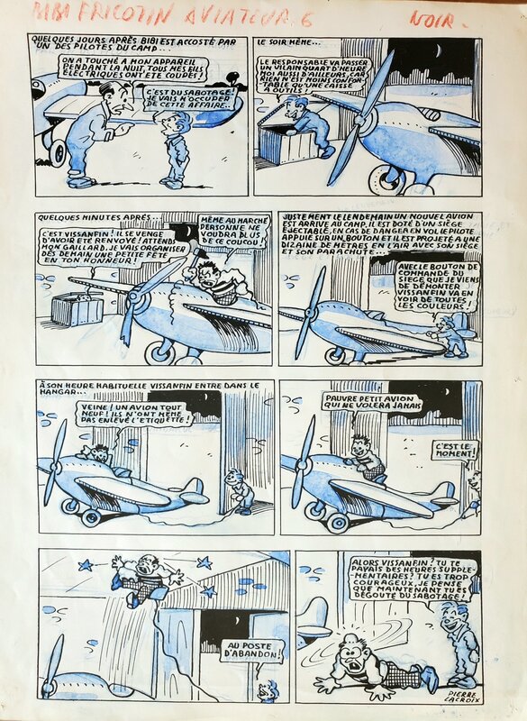 Pierre Lacroix, BIBI FRICOTIN    T20 AVIATEUR - Planche originale