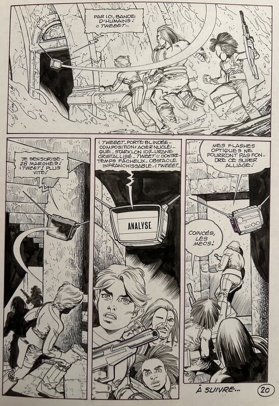 Mitton, Epsilon#14, Cité haute, 1ère partie, planche n°20 fin, Titan#101, 1987. - Planche originale