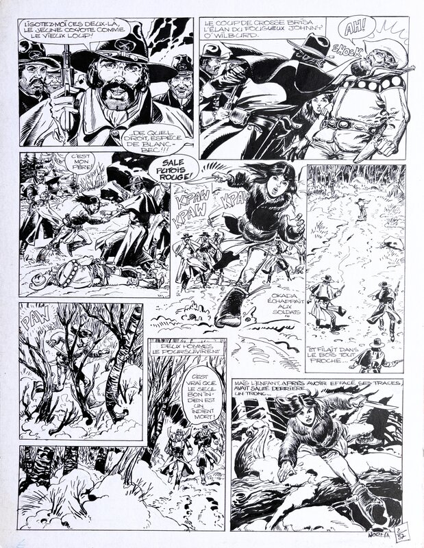 Norma, Roger Lécureux, Capitaine Apache - Okada prend des risques - Planche originale