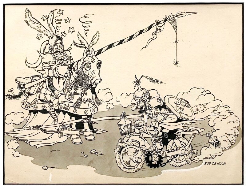 Bob De Moor, Original illustration in Tintin or Ons Volkske ( ?) - Illustration originale
