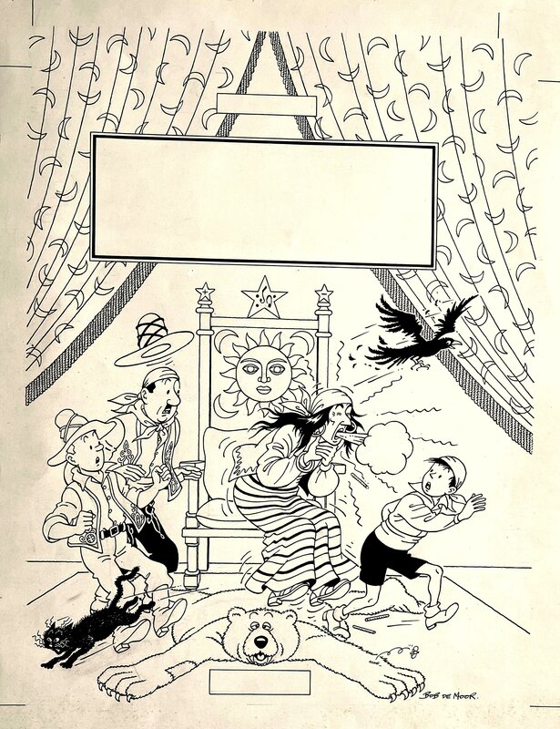 Bob De Moor, Snoe en Snolleke / Johan et Stéphane - Les Cigarillos de la Reine Thia - Couverture originale