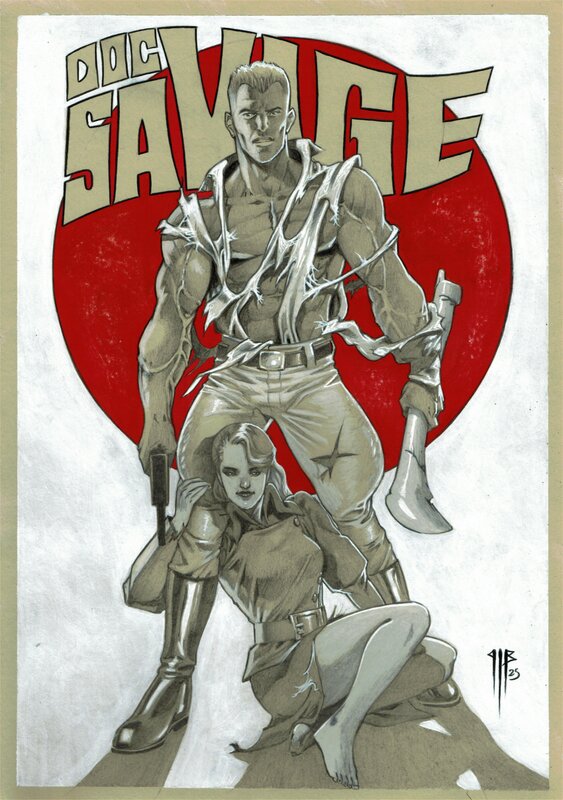 En vente - Doc Savage par Philippe Bringel - Illustration originale