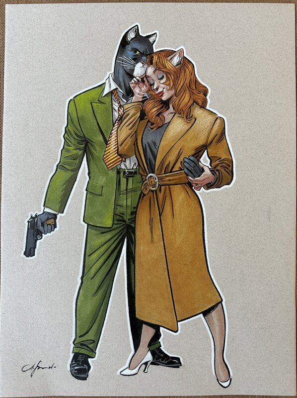 Juanjo Guarnido, Blacksad and Natalia - Illustration originale