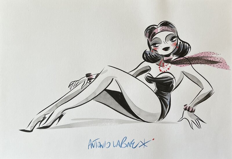 Pin Up par Antonio Lapone - Illustration originale