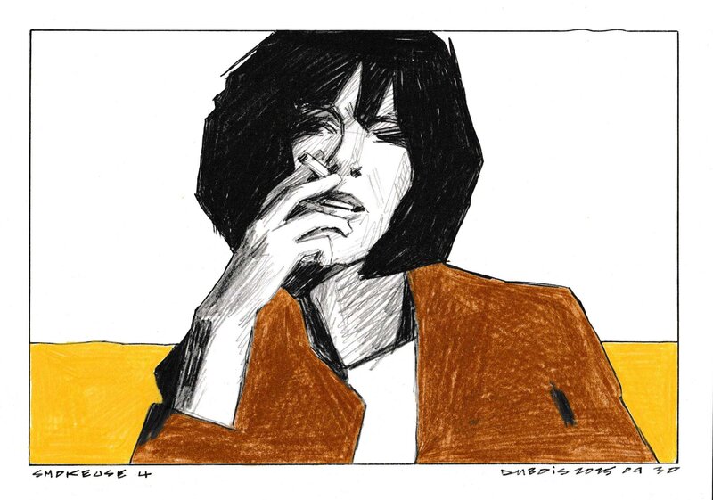 En vente - Stéphane Dubois - smokeuse - Illustration originale