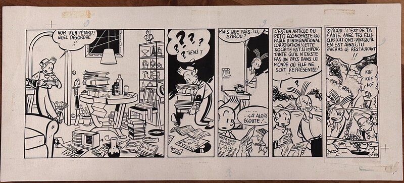 En vente - Chaland Yves, strip original Spirou, ' A la recherche de Bocongo ' de 1982 - Planche originale