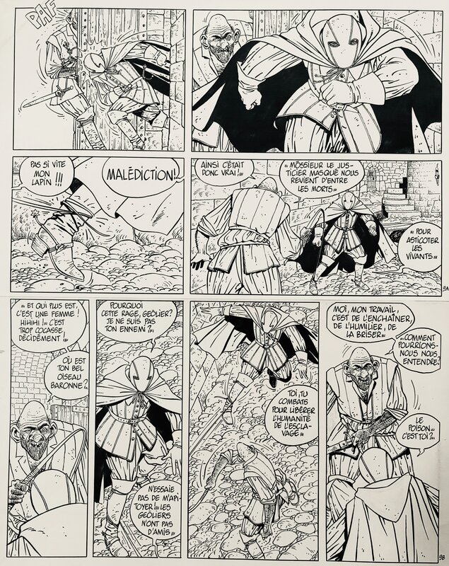 Juillard, Masquerouge, Le prisonnier du petit Chatelet, planche n°9, PifGadget#606, 1980. - Planche originale