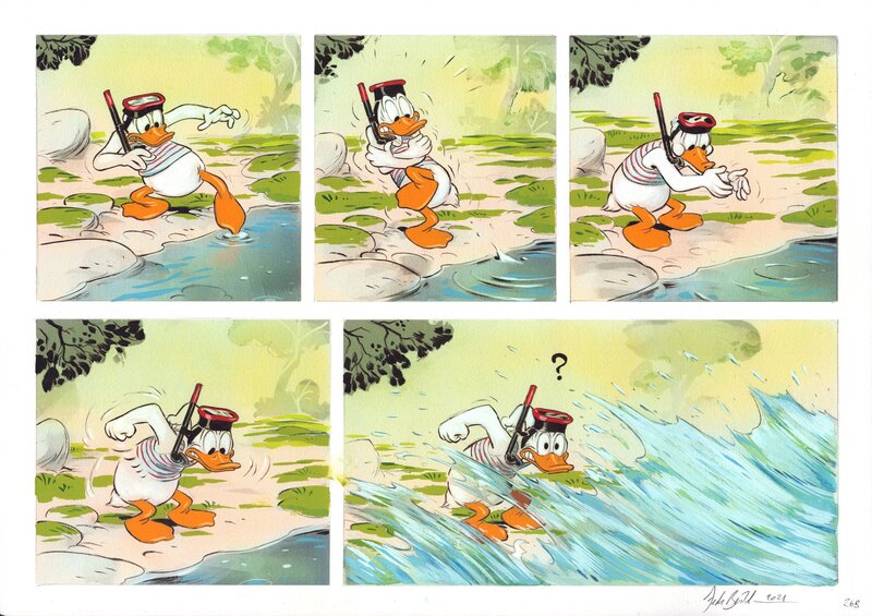En vente - Federico Bertolucci, Frédéric Brrémaud, Les Vacances de Donald - Planche originale