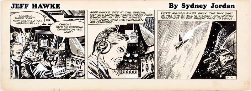 Sydney Jordan, William Patterson, Jeff Hawke daily strip  #H-711 - Planche originale