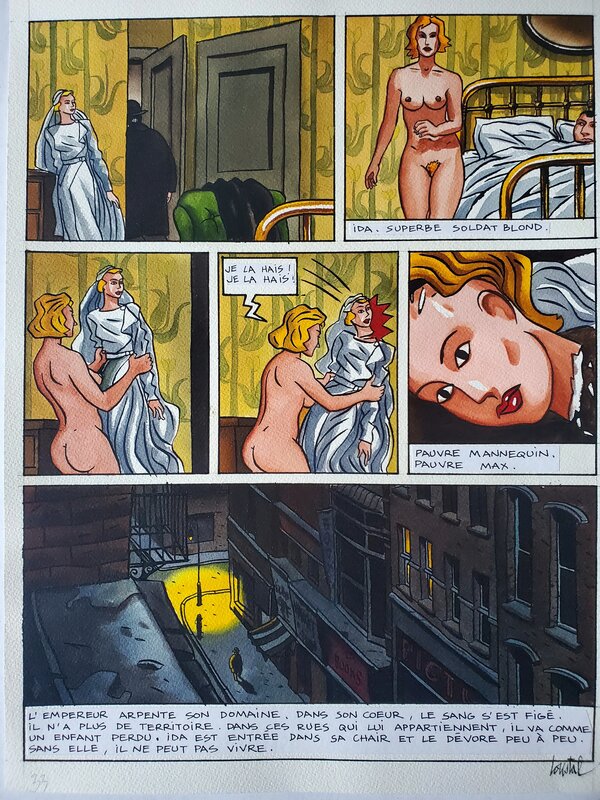 Loustal, LES FRERES ADAMOV  couleur directe - Planche originale