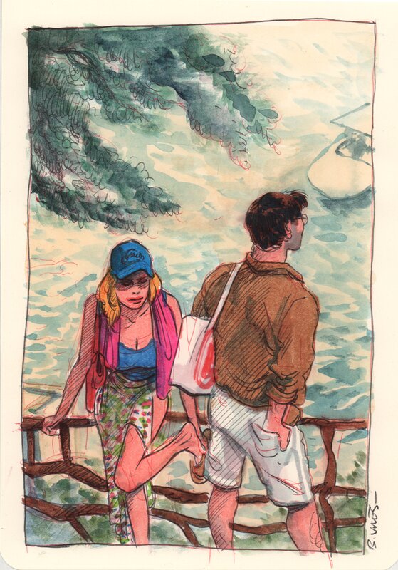For sale - Bastien Vivès, Bastien Vives - Lune de miel - 15 - Original Illustration