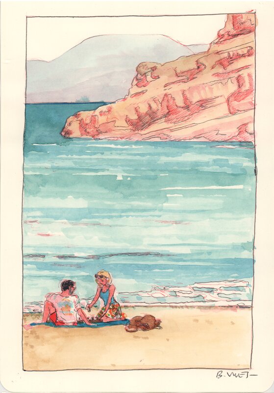 En vente - Bastien Vivès, Bastien Vives - Lune de miel - 17 - Illustration originale