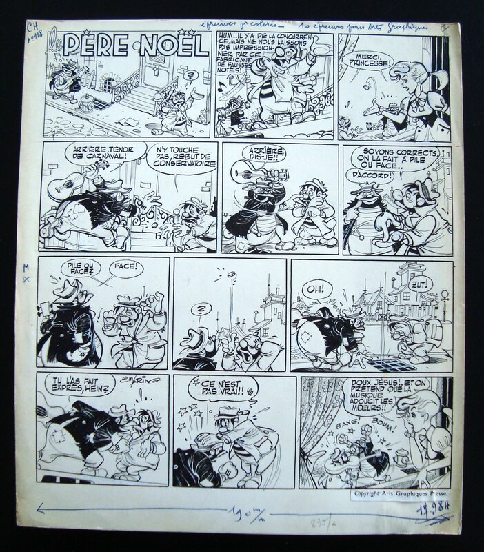 En vente - Le Père Noël par Claude Marin - Planche originale