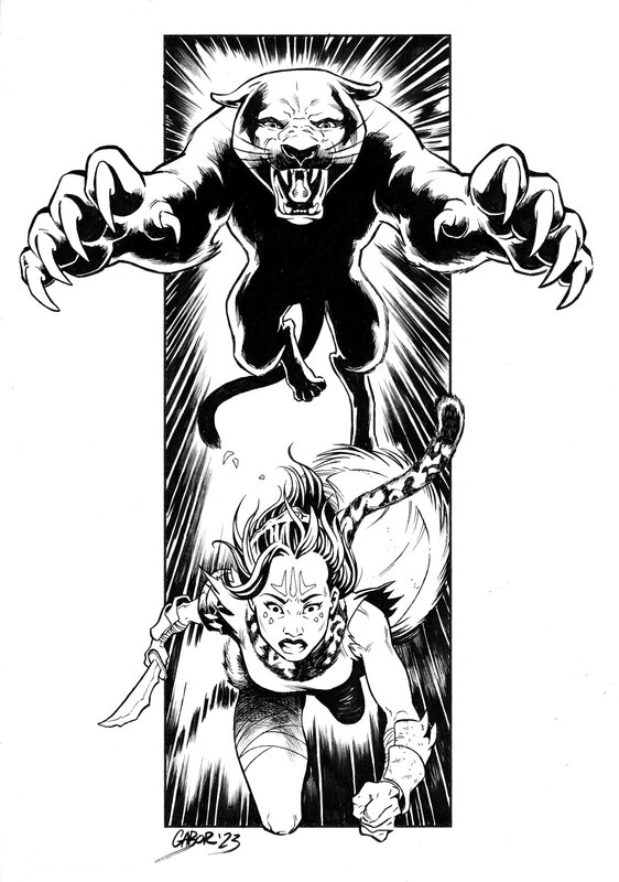 For sale - Un Monde Oublié T2 by Gabor, Eric Corbeyran, Edgar Rice Burroughs - Original Illustration