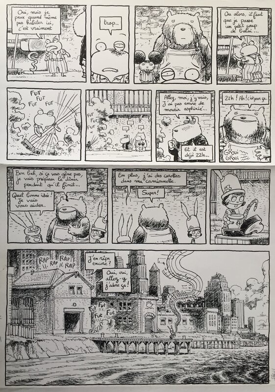 En vente - Phicil, Georges Frog#3, Amateur Night, planche n°19, 2008. - Planche originale