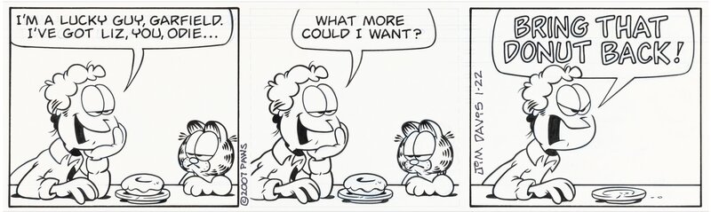 Jim Davis, Garfield daily, January 22, 2007 - Planche originale