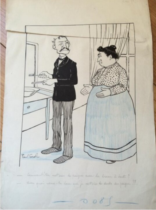Paul Varelli, Le peigne (Dentiste) - Original Illustration