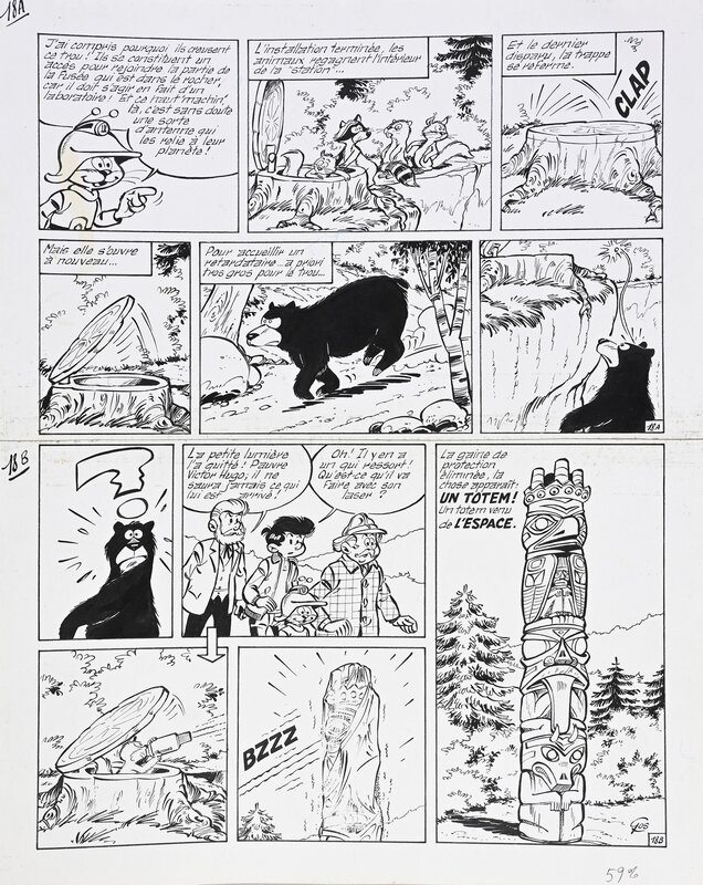 Gos, Le Scrameustache, Le Totem de l'Espace - Planche originale