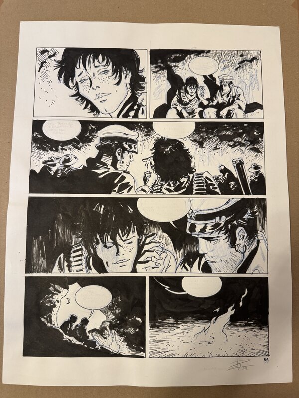Corto maltese pellejero la ligne de vie planche originale - Planche originale