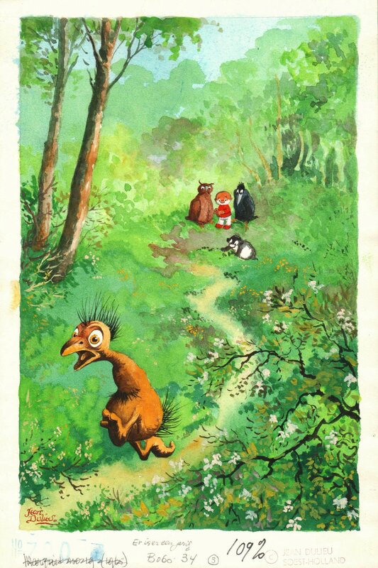 Jean Dulieu, Paulus de Boskabouter - Er is er een jarig - Original Illustration