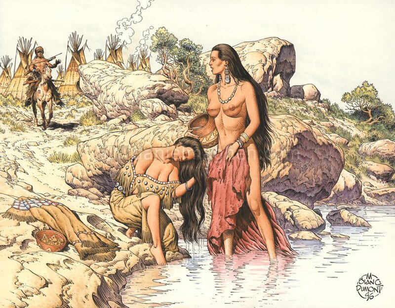 Le bain par Michel Blanc-Dumont - Illustration originale