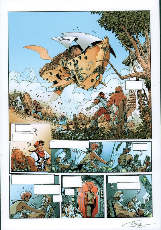 For sale - GUTH Claude, Bleus colorié d'une planche de Lanfeust - Color guide