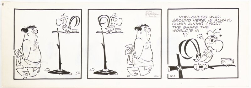 Gene Hazelton, Flintstones daily, December 4 1975 - Planche originale