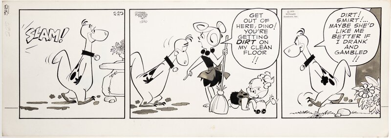 Gene Hazelton, Flintstones daily, February 25 1970 - Planche originale