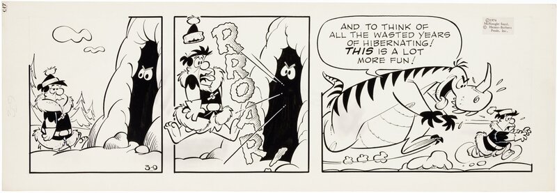 Gene Hazelton, Flintstones daily, March 9 1974 - Planche originale