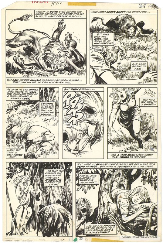 For sale - John Buscema, Alfredo Alcalá, Tarzan #10 p23 (Jane) - Comic Strip