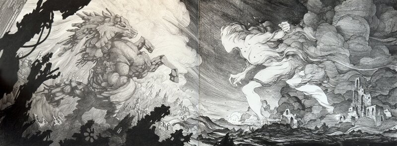 Combat des titans par Paul Echegoyen - Illustration originale