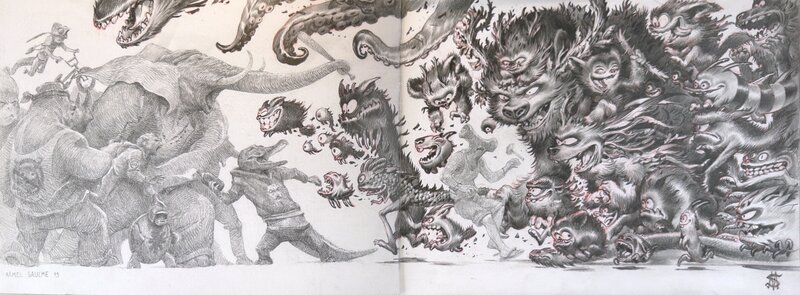 Armel Gaulme, Stan Manoukian, La guerre des monstres - Illustration originale
