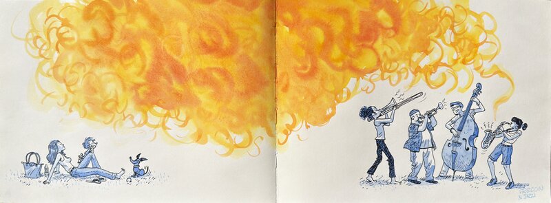 Notes ardentes by Sylvain Frécon, Sébastien Azzi - Original Illustration