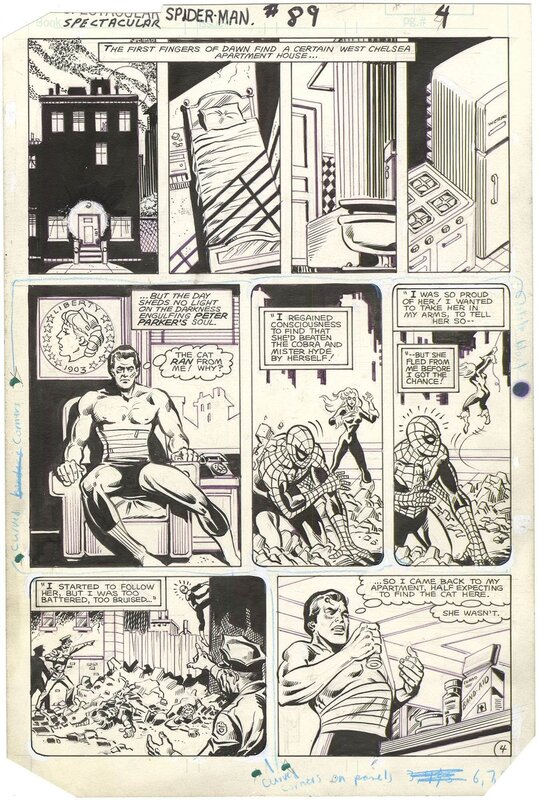 For sale - Al Milgrom, Jim Mooney, Spectacular Spider-Man #89 p4 (Black Cat) - Comic Strip
