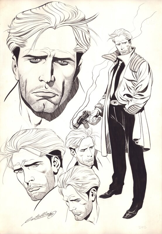 For sale - Claudio Castellini, Nathan Never [model sheet, promotional poster] - Original Illustration