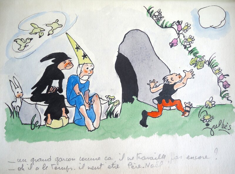 Le Père Noel par Maurice Julhès - Illustration originale
