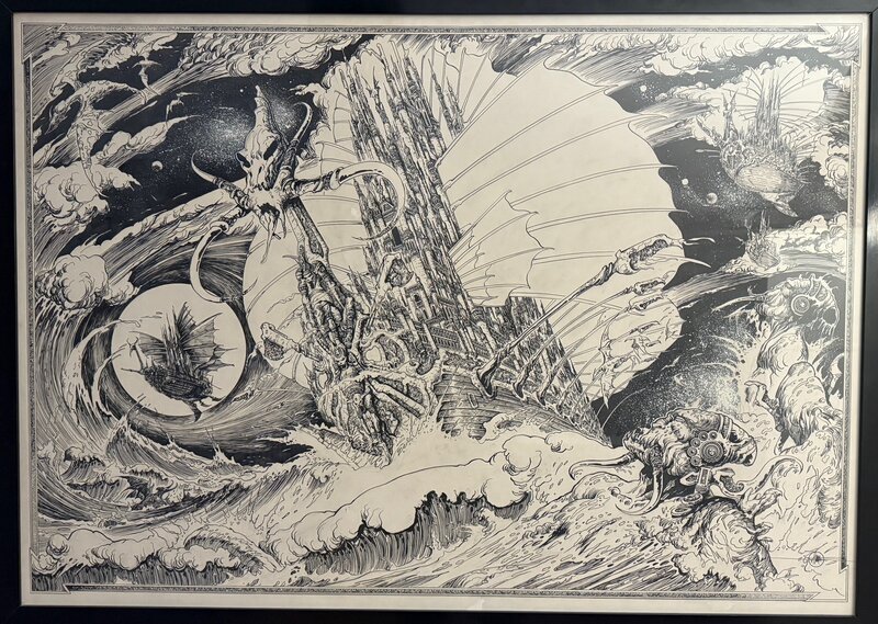 La Nef des Etoiles par Philippe Druillet - Illustration originale