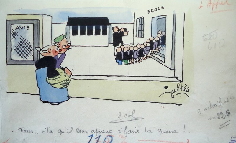 La guerre. par Maurice Julhès - Illustration originale